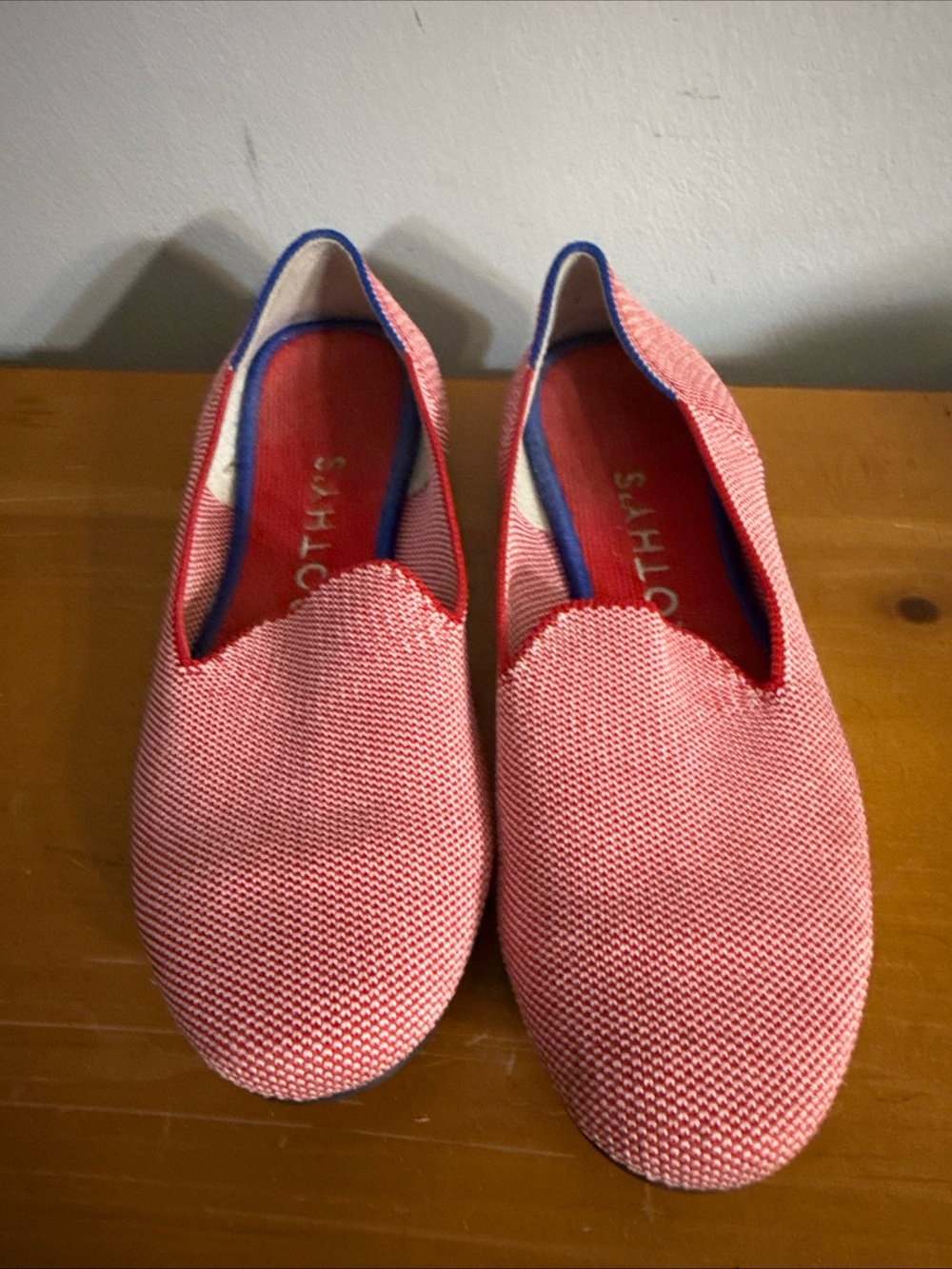Rothy's The Loafer in Lollipop Red Retired Print RARE Round Toe Flats 6.5 W